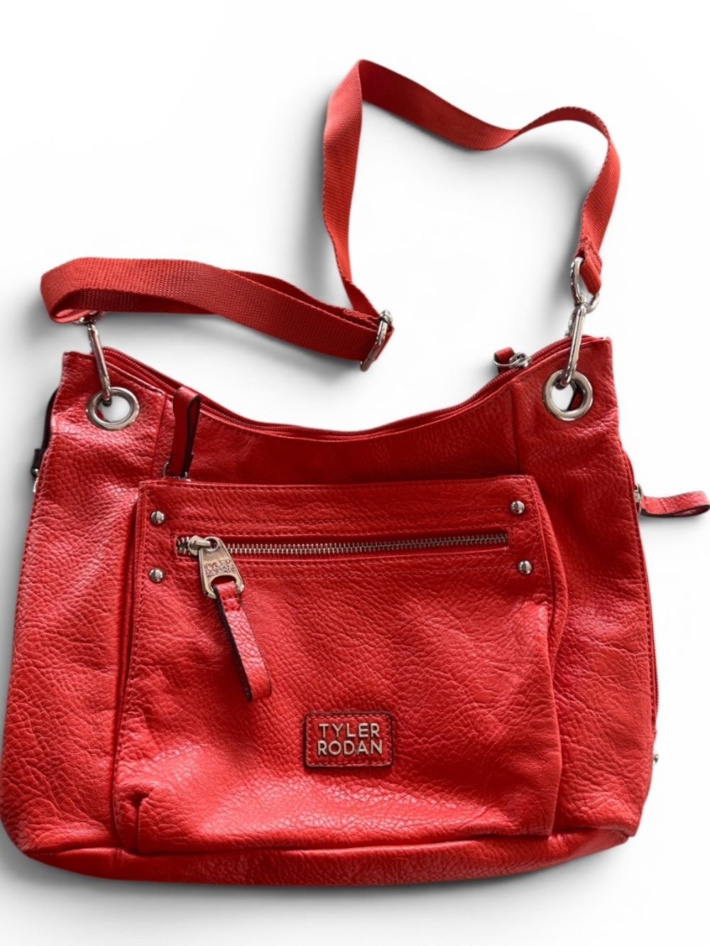 Tyler Rodan Red Genuine Leather Crossbody Shoulder Bag EUC